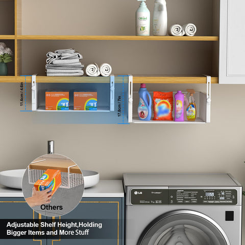 AmonHouseware adjustable hanging arm shows 0-3 inch flexibility.