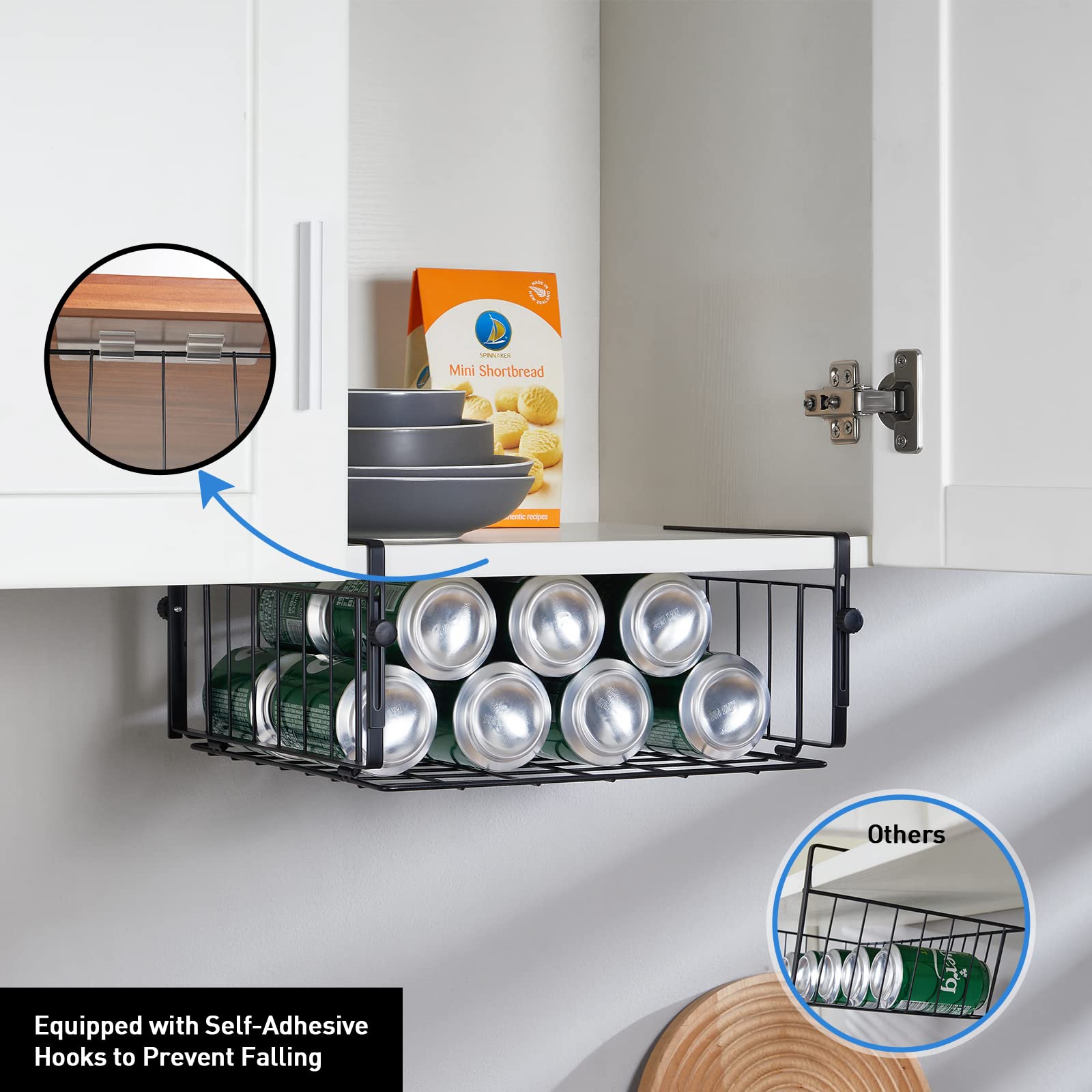 AmonHouseware adjustable hanging arms feature for flexible organization.