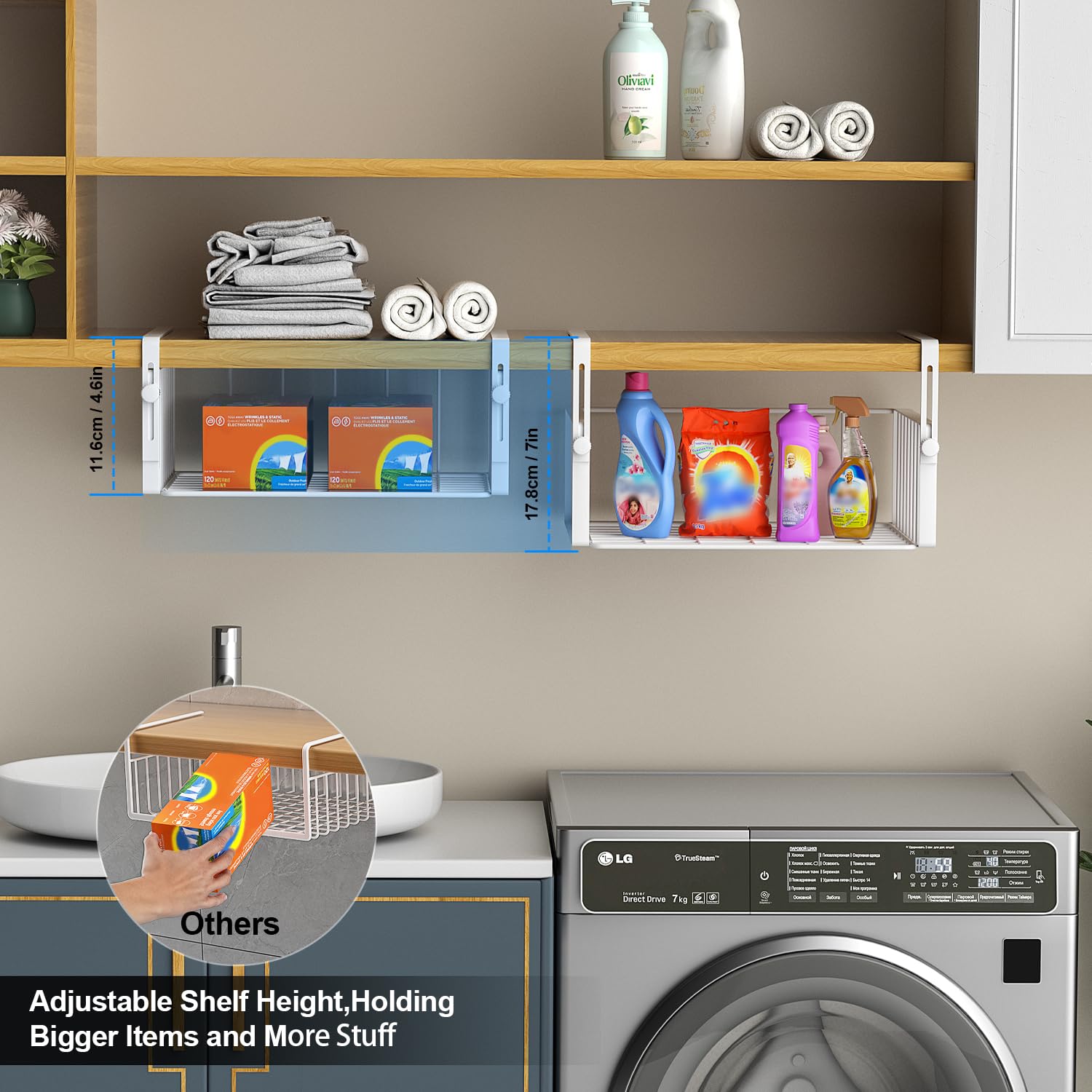 AmonHouseware heavy-duty slide-in organizer, durable for pantry and kitchen use