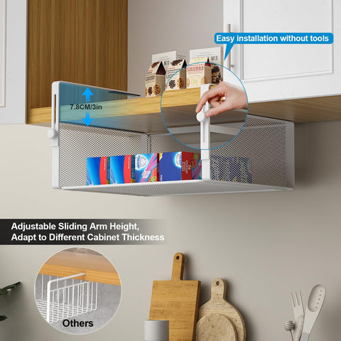 AmonHouseware two-pack on kitchen shelf demonstrates space-saving storage.