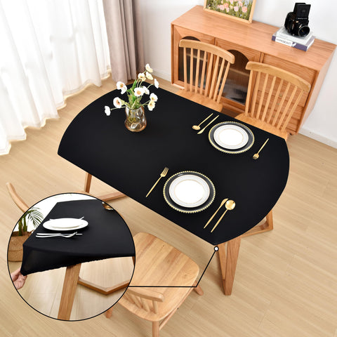 Amonsa oval tablecloth 42x60 elastic-edge keeps coverage secure on oval tables