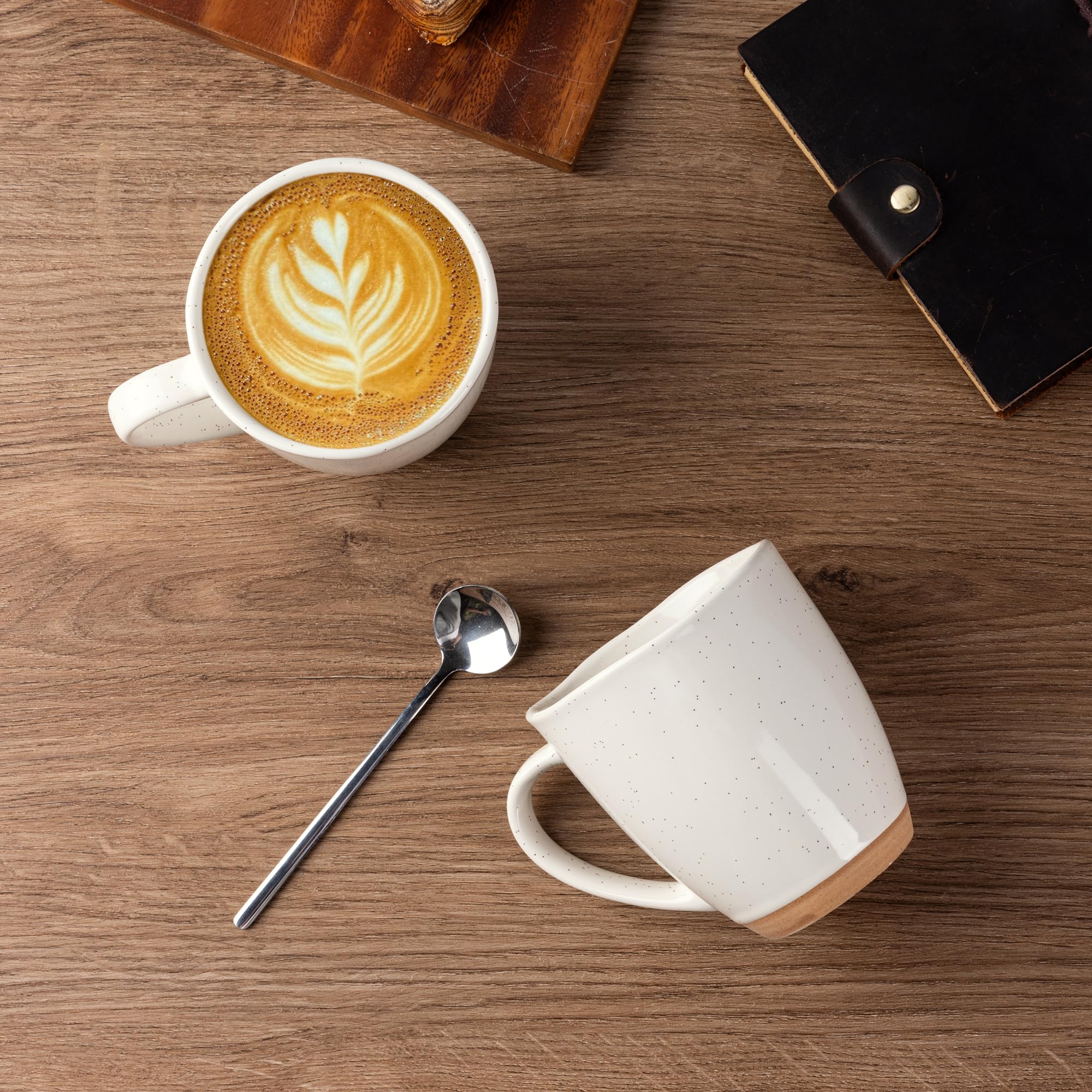 AmorArc 12oz mug interior glaze resists stains and makes cleaning easy.