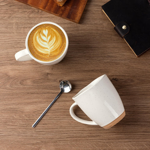 AmorArc 12oz mug interior glaze resists stains and makes cleaning easy.