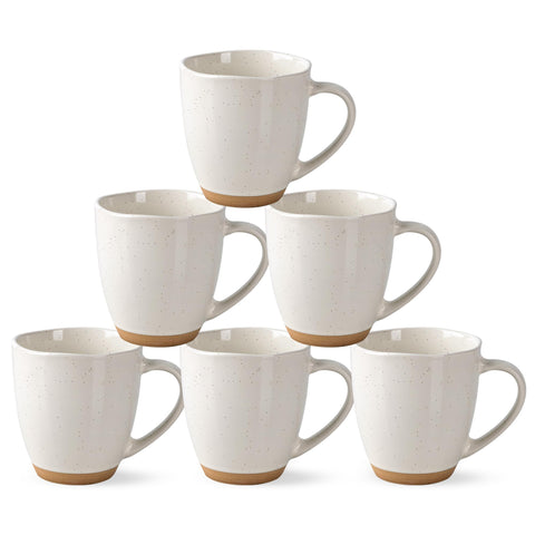 AmorArc 12oz ceramic mug set of 6 with rustic glaze, perfect for daily coffee.