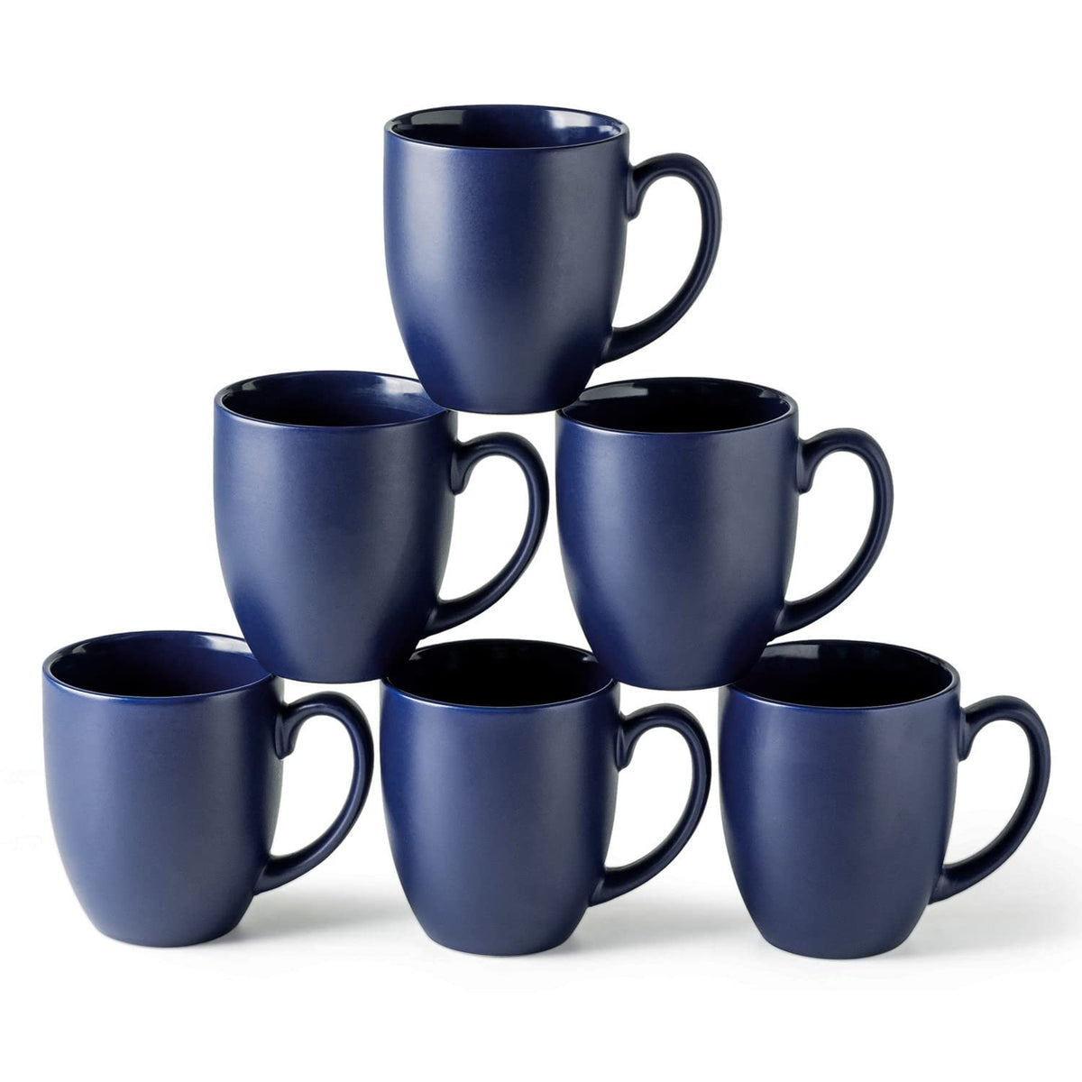 AmorArc 16oz coffee mug set of 6 with ergonomic handles for daily use