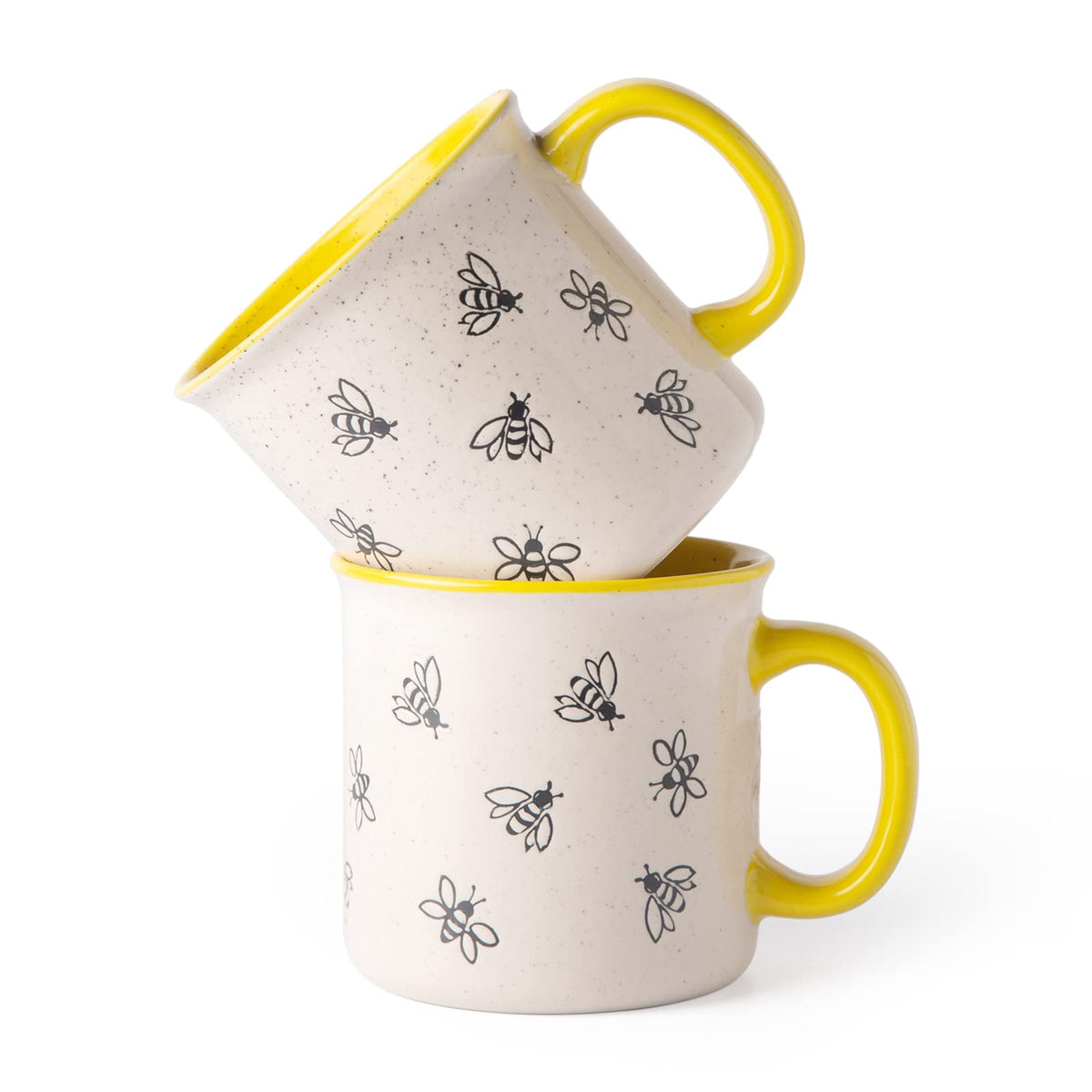 AmorArc 22 oz mug with textured bees pattern for bold coffee enjoyment at home