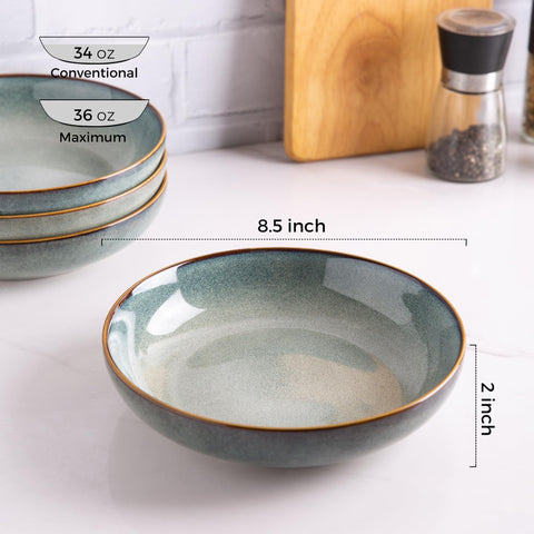 AmorArc 36oz stoneware set of 4 ideal for generous pasta portions