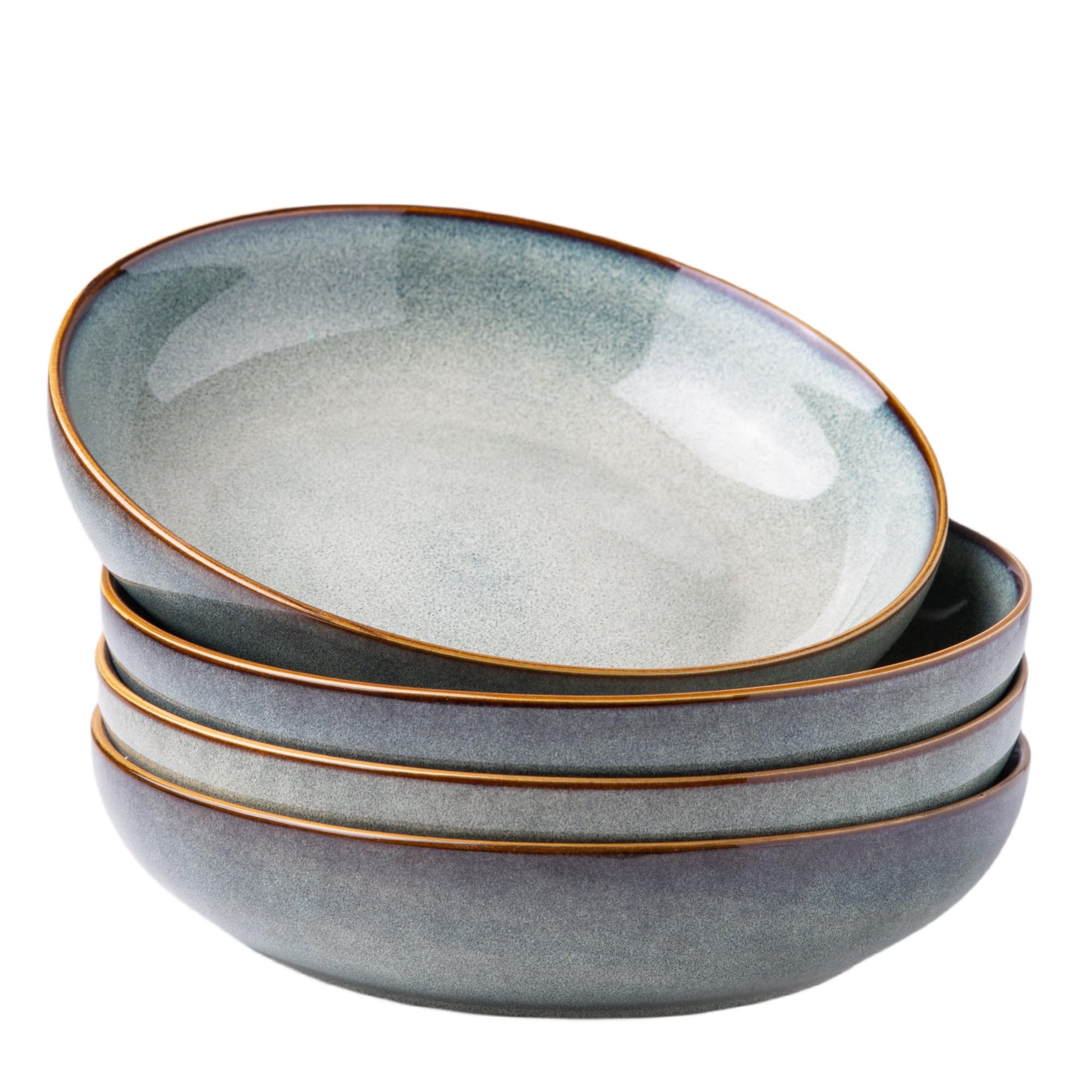 AmorArc 8.5-inch ceramic pasta bowls with ocean glaze for elegant daily dining