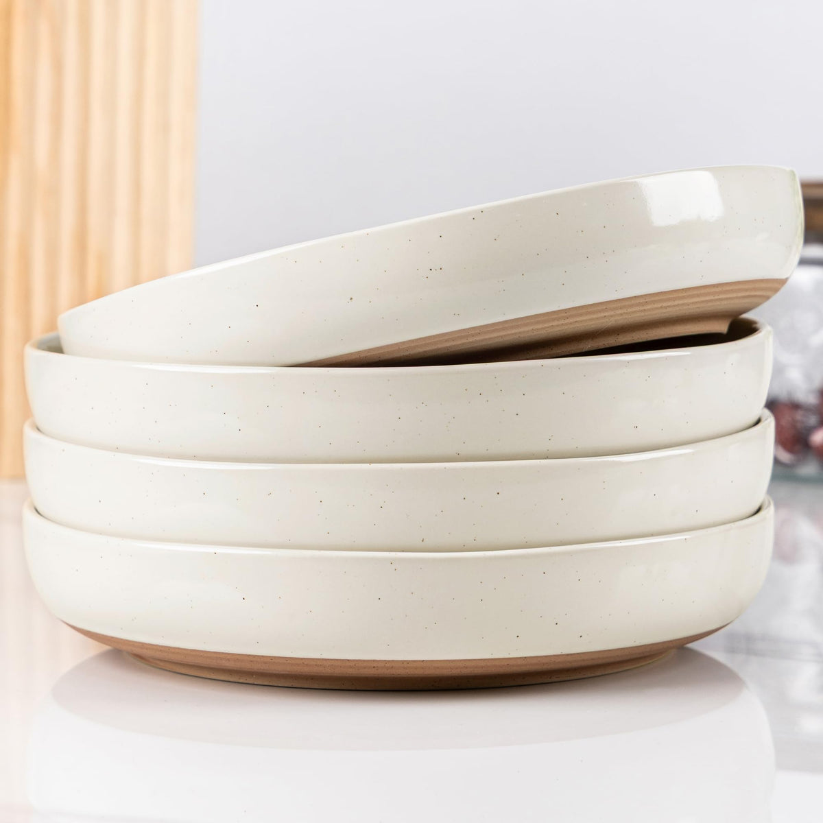 AmorArc 8.75-inch handpainted pasta bowls set of 4 for generous family portions.