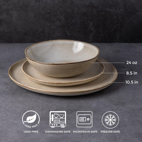 AmorArc appetizer plates highlight color variation from reactive glaze for stylish plating.