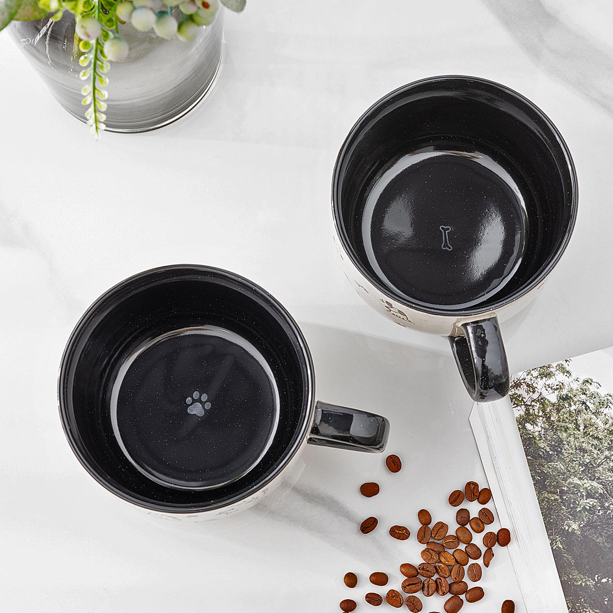 AmorArc black cat-pattern soup mug adds playful style