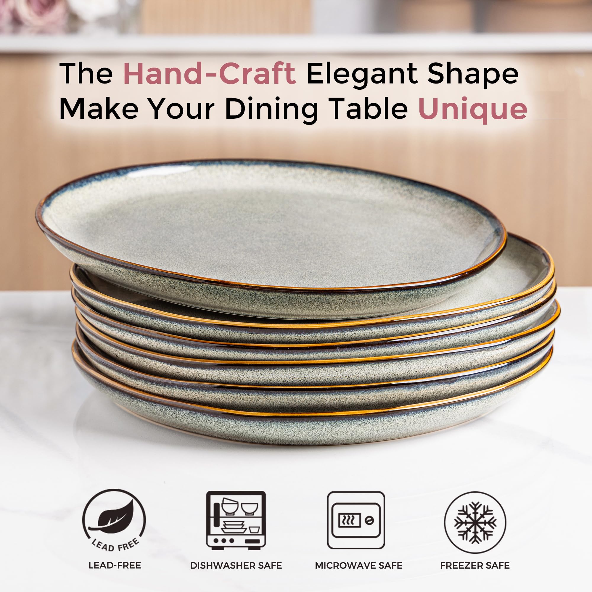 AmorArc ceramic dinnerware set appetizer plates show color variation