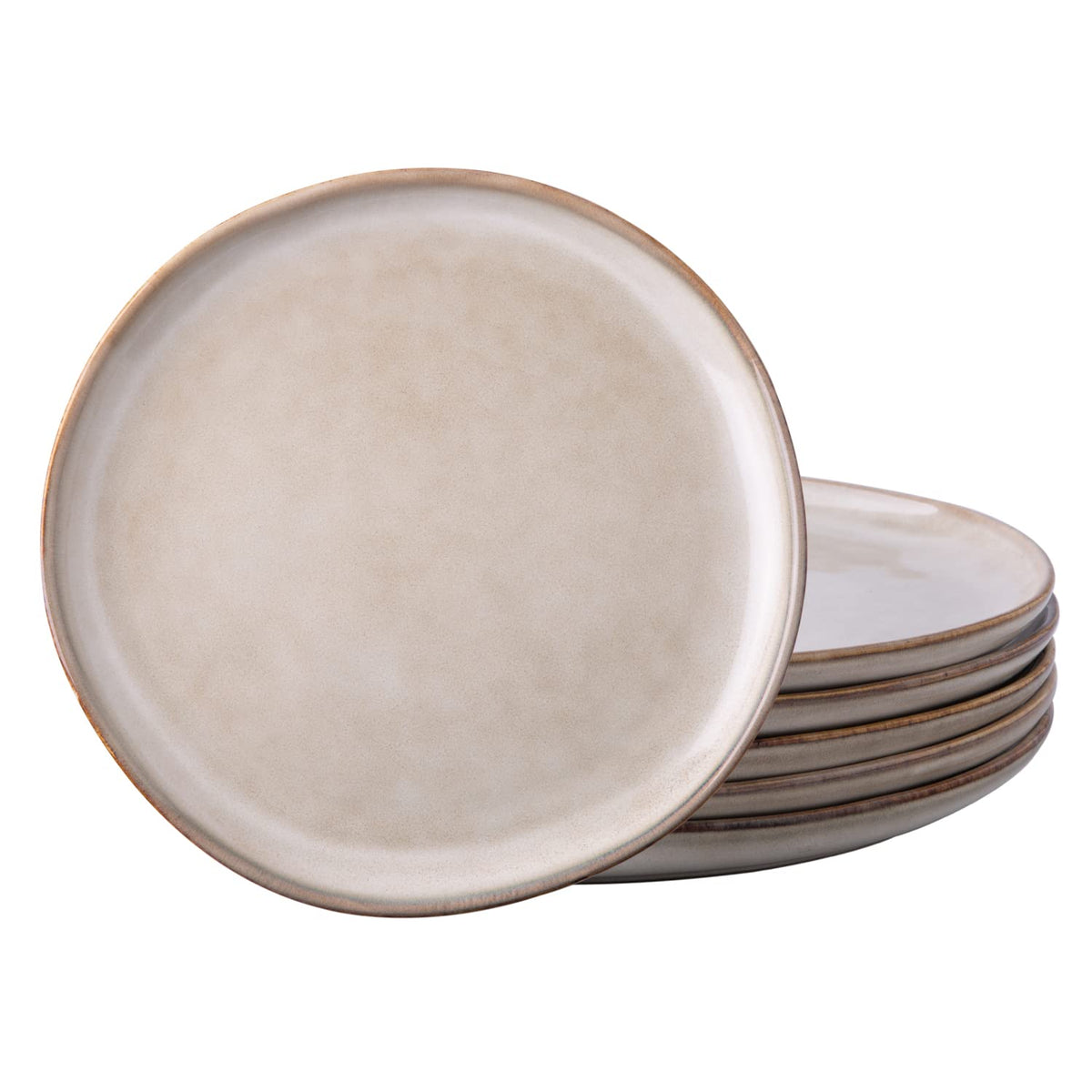 AmorArc desert plate 8.5 inches showcases rustic reactive glaze for dessert serving.