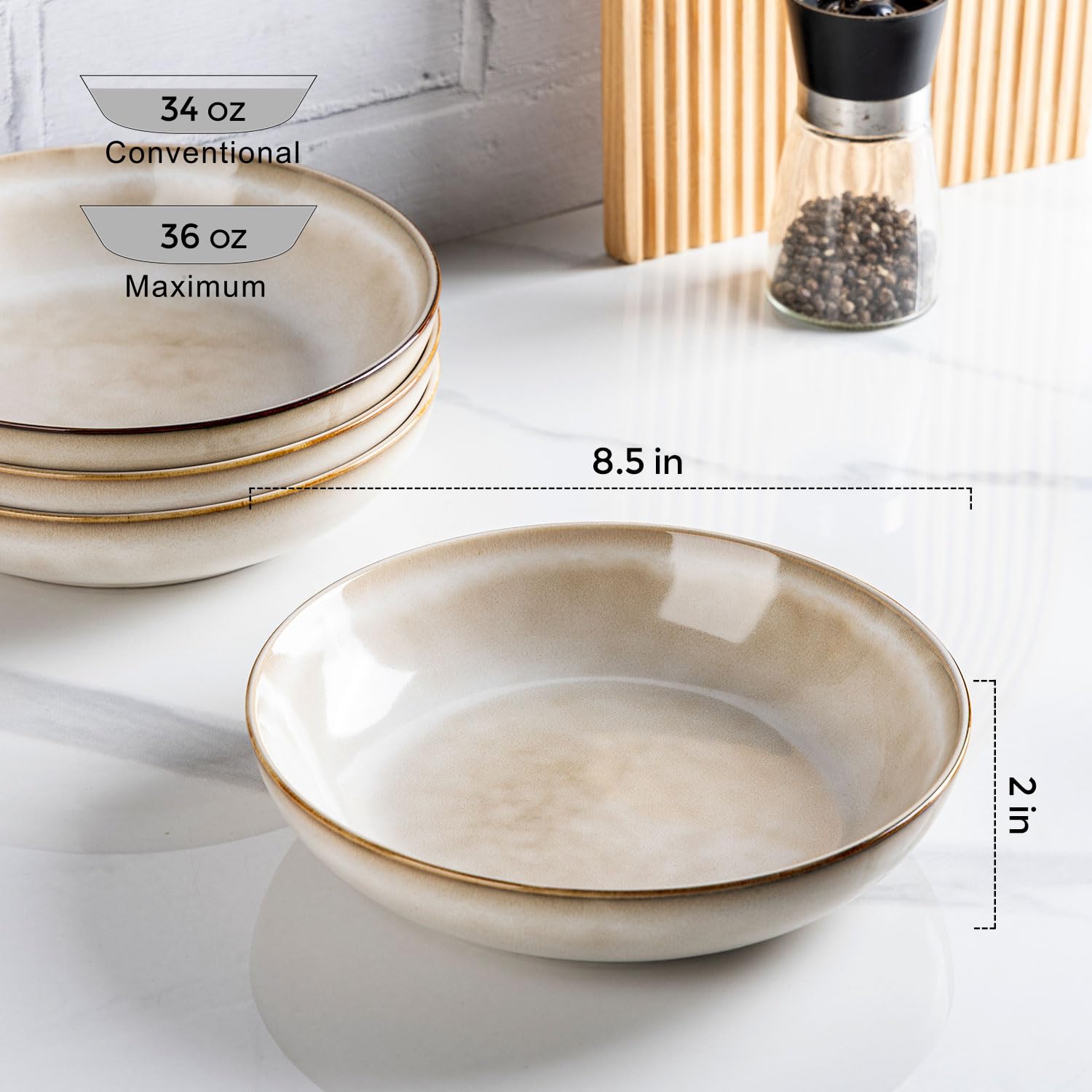 AmorArc ceramic salad bowls set of four for family meals.