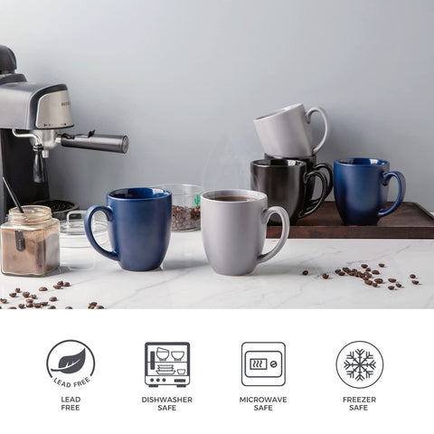 AmorArc mug features a matte grey exterior with modern style.