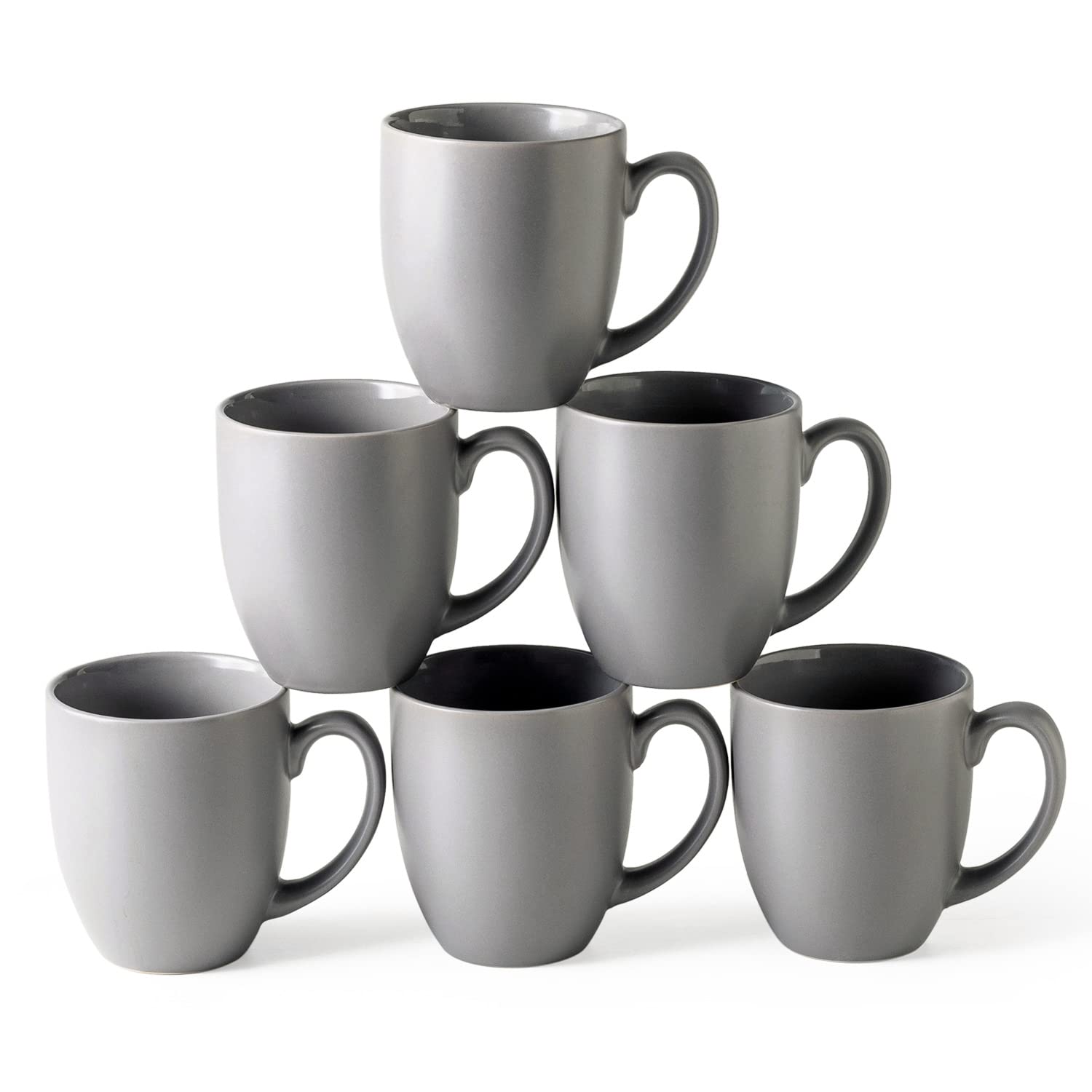 AmorArc coffee mug set of 6 shows 16oz capacity for family mornings.