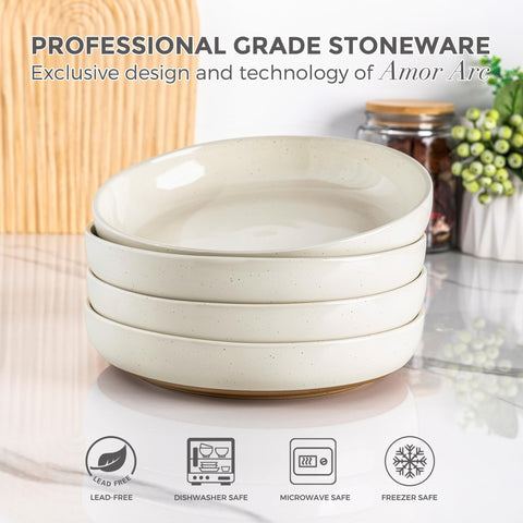 AmorArc deep and wide pasta bowls keep sauces contained and reduce spills.
