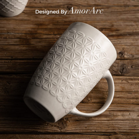 AmorArc dishwasher and microwave safe mug in beige for daily convenience