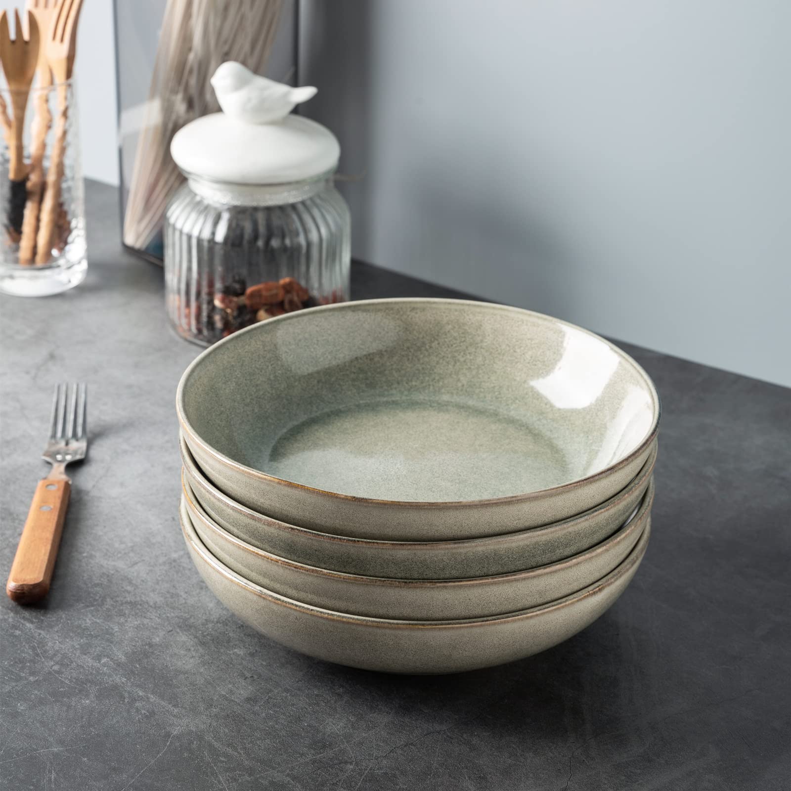 AmorArc microwave and dishwasher safe pasta bowls for quick cleanup