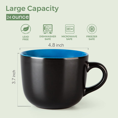 AmorArc four-piece set – vibrant multicolor mugs ideal for breakfast bowls.