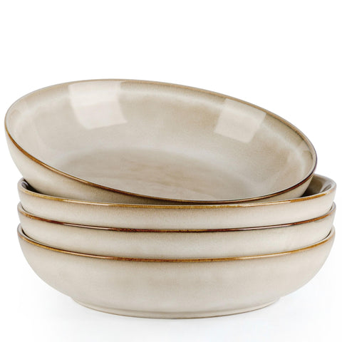 AmorArc large pasta bowls 36oz, stackable for easy storage.