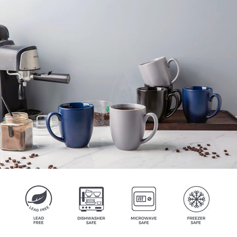 AmorArc matte blue mug exterior adds modern style