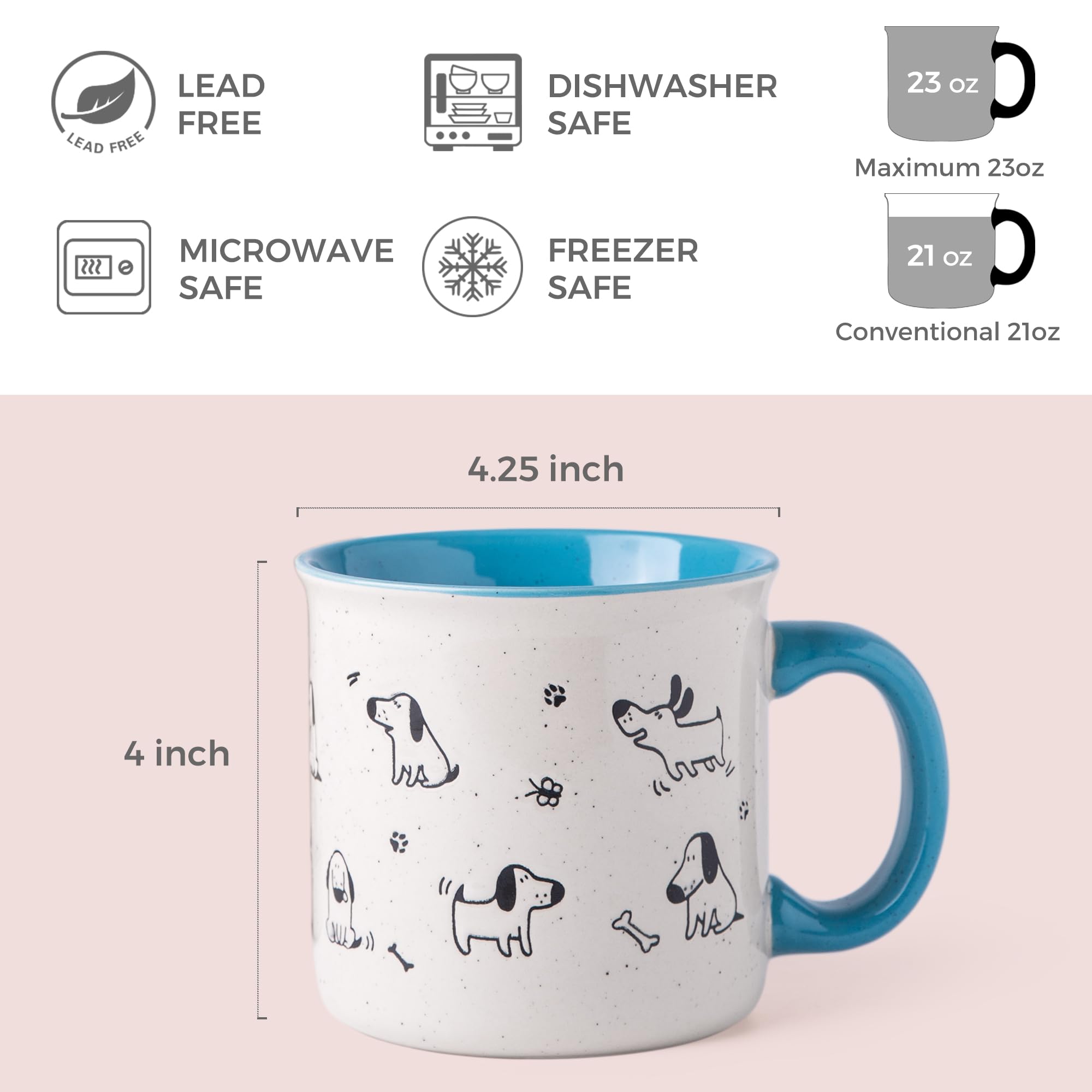 AmorArc 22oz mug is microwave safe for quick reheats.