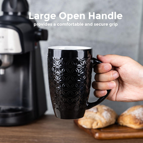 AmorArc mug with a large open handle offering a comfortable, stable grip.