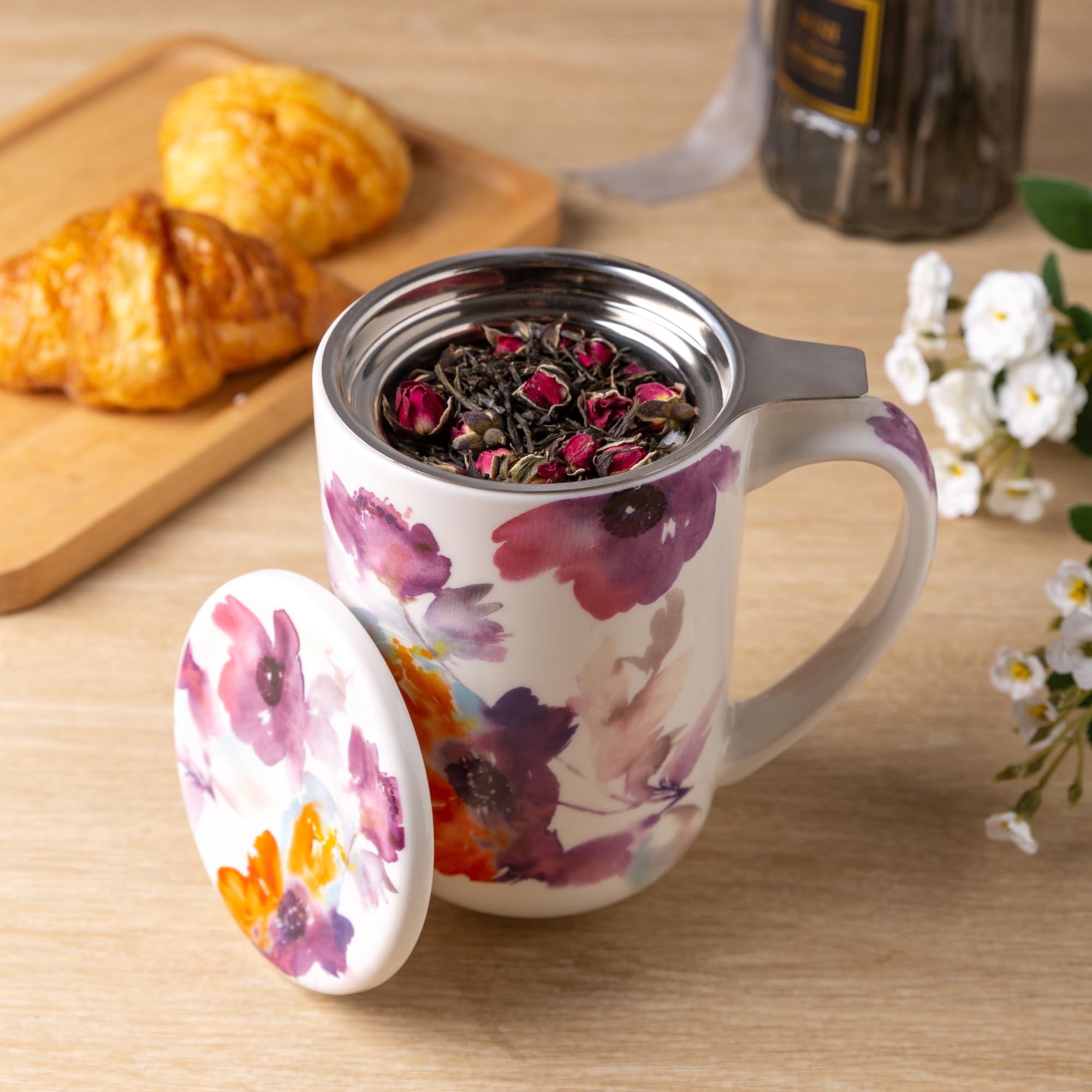 AmorArc porcelain mug with large open handle for comfortable grip