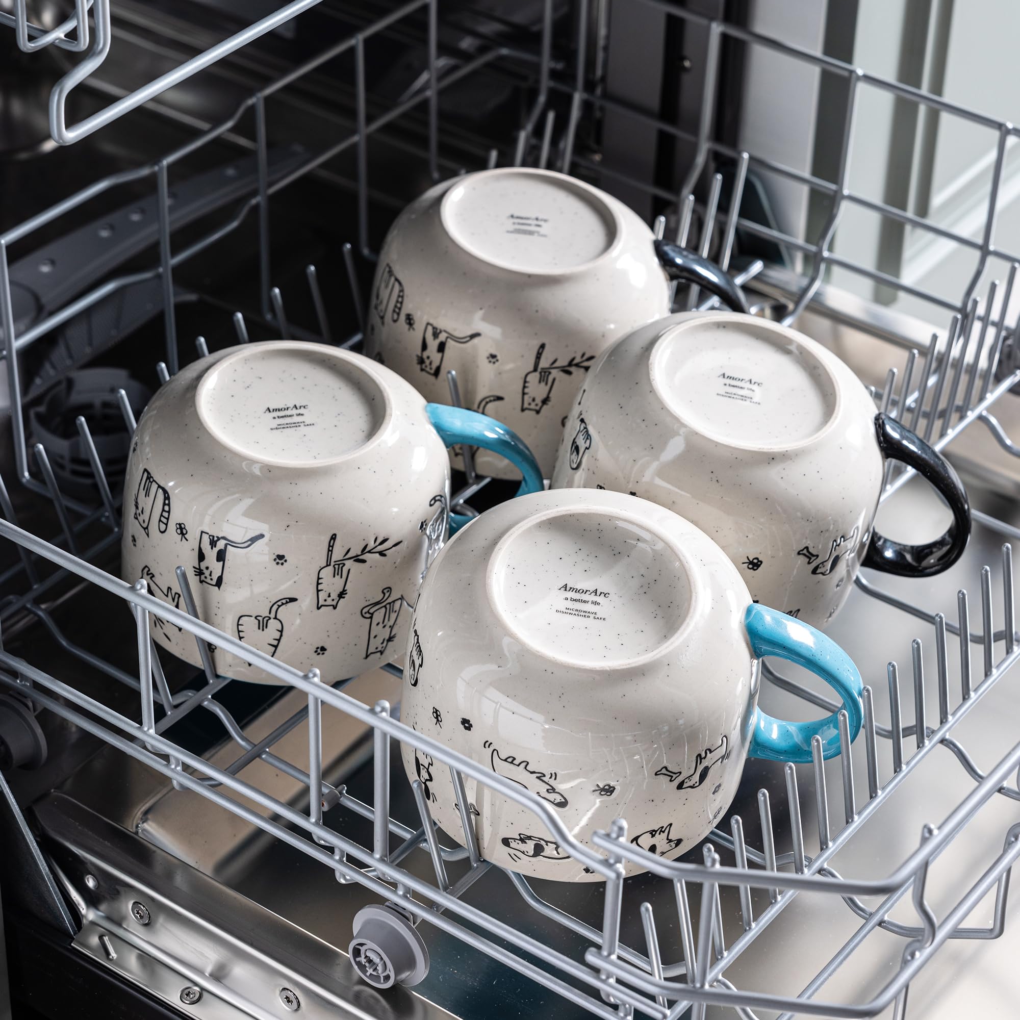 AmorArc stackable ceramic bowls save cabinet space