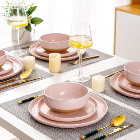 AmorArc stackable dinnerware set ready for storage and serving