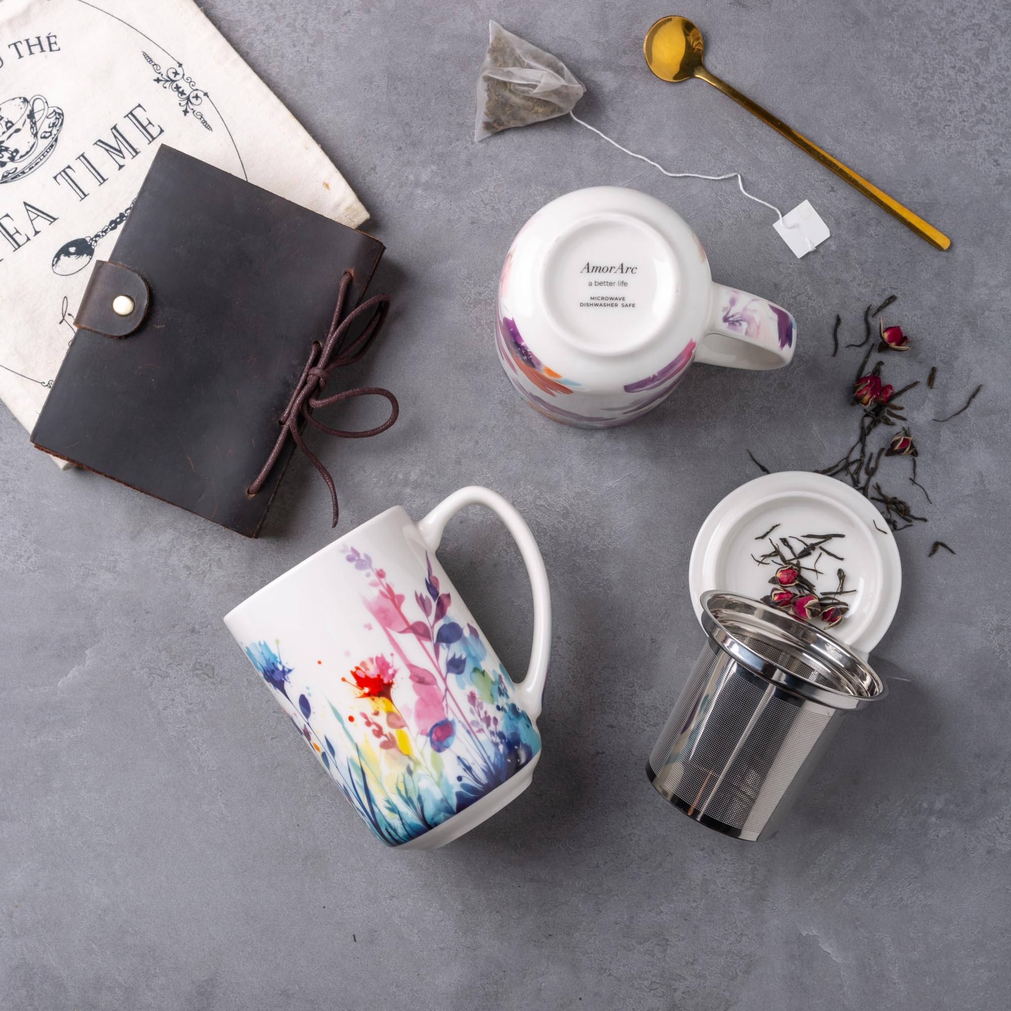 AmorArc mug dishwasher-safe interior glaze for easy cleaning