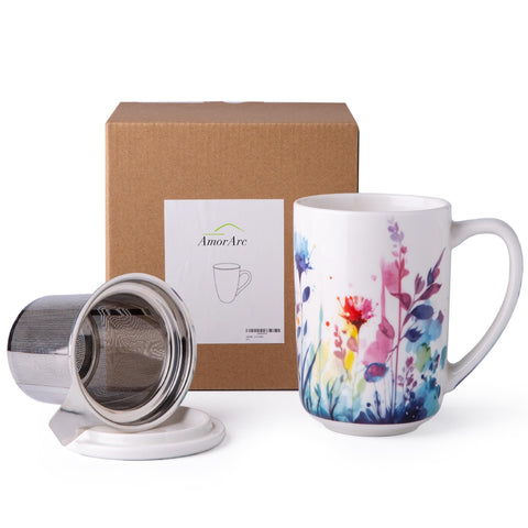 AmorArc tea mug suitable for loose-leaf tea and coffee