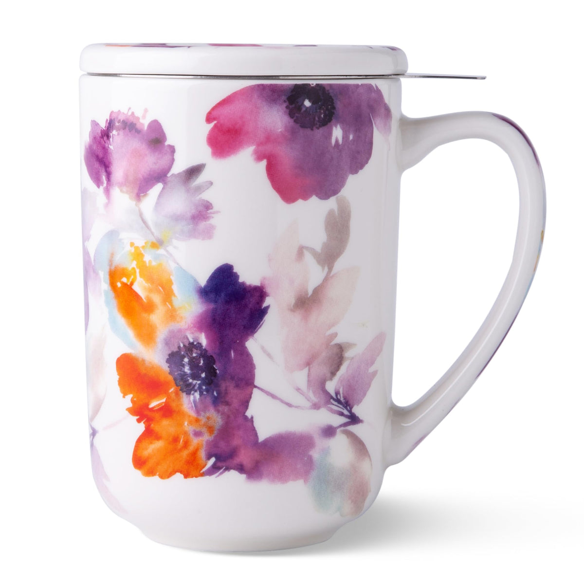 AmorArc tea mug with infuser and lid showcases 18oz capacity for loose leaf tea