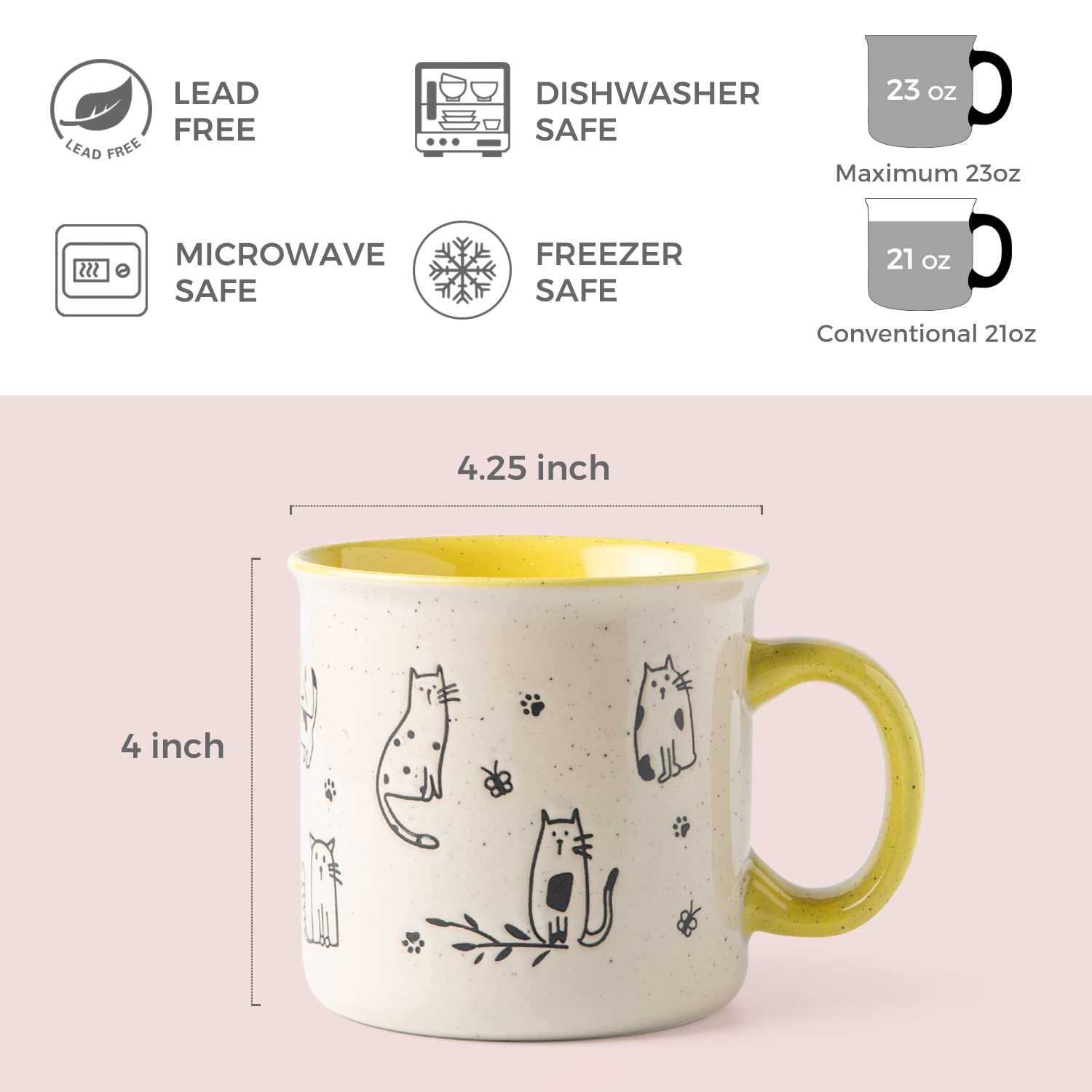 AmorArc textured cats pattern mug brings cozy vibes