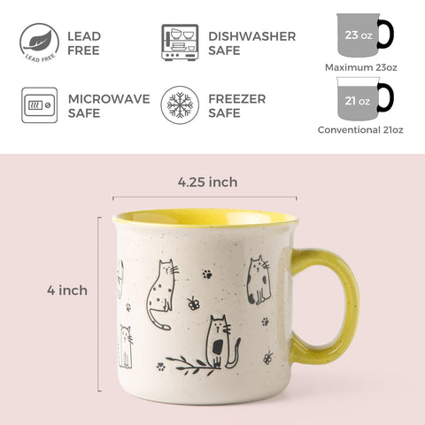 AmorArc textured cats pattern mug brings cozy vibes