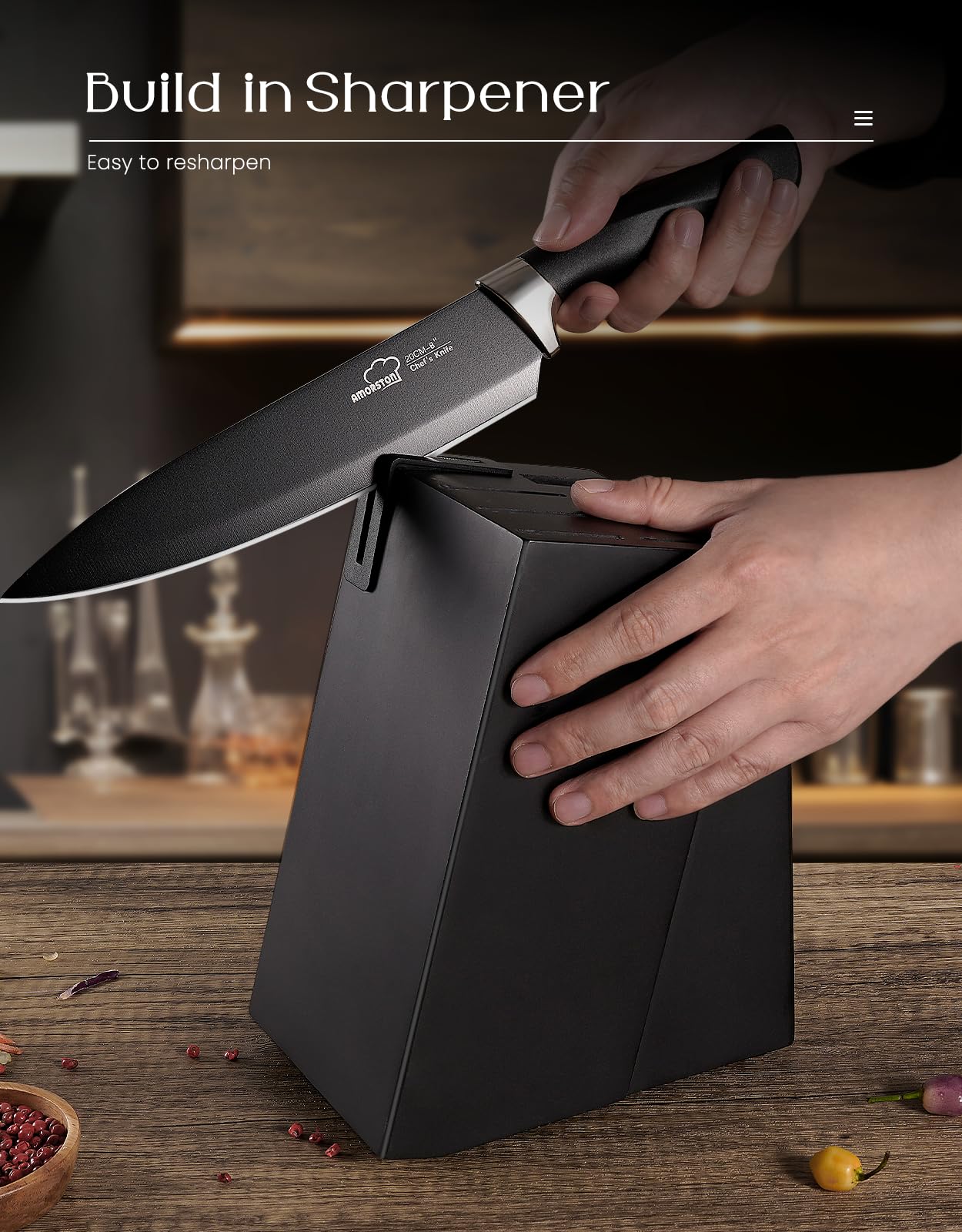 Amorston 8-inch bread knife cleanly slices crusts.