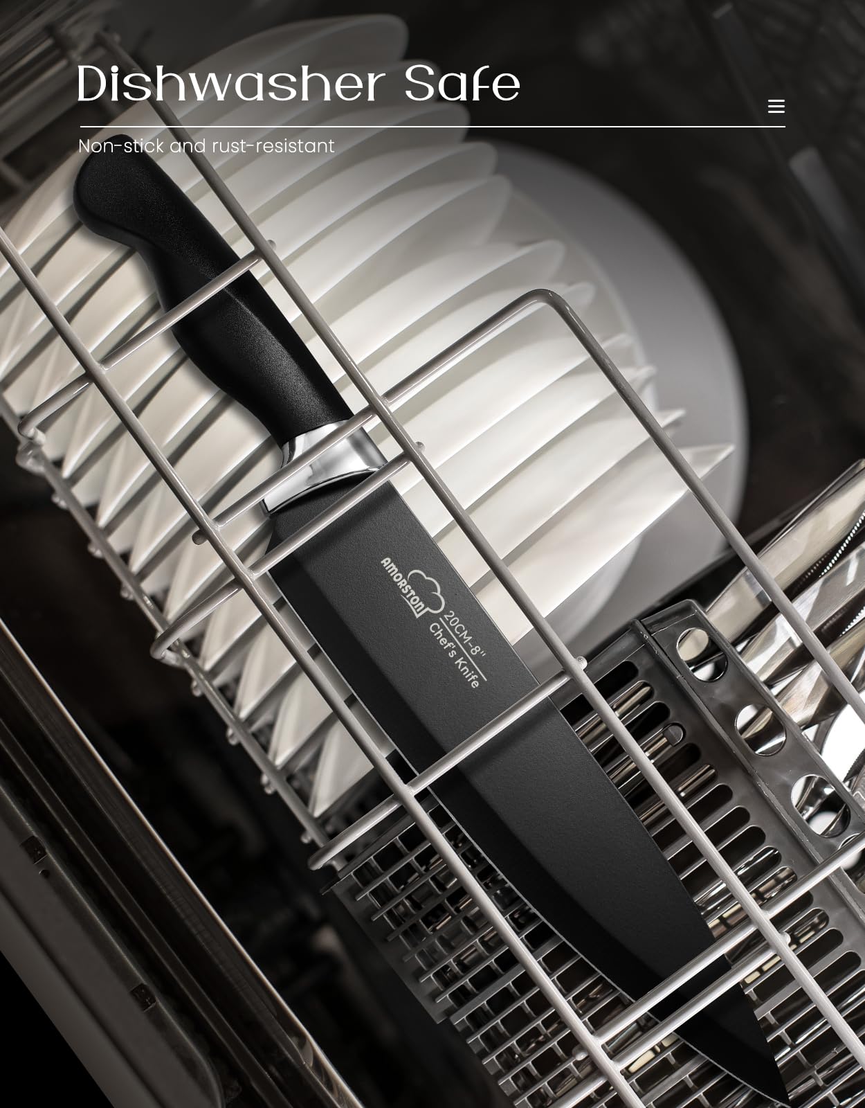 Amorston kitchen shears provide versatile cutting in the block.
