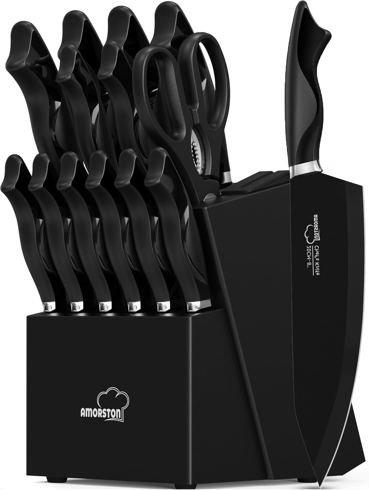 Amorston knife set 15 pieces for versatile home cooking.