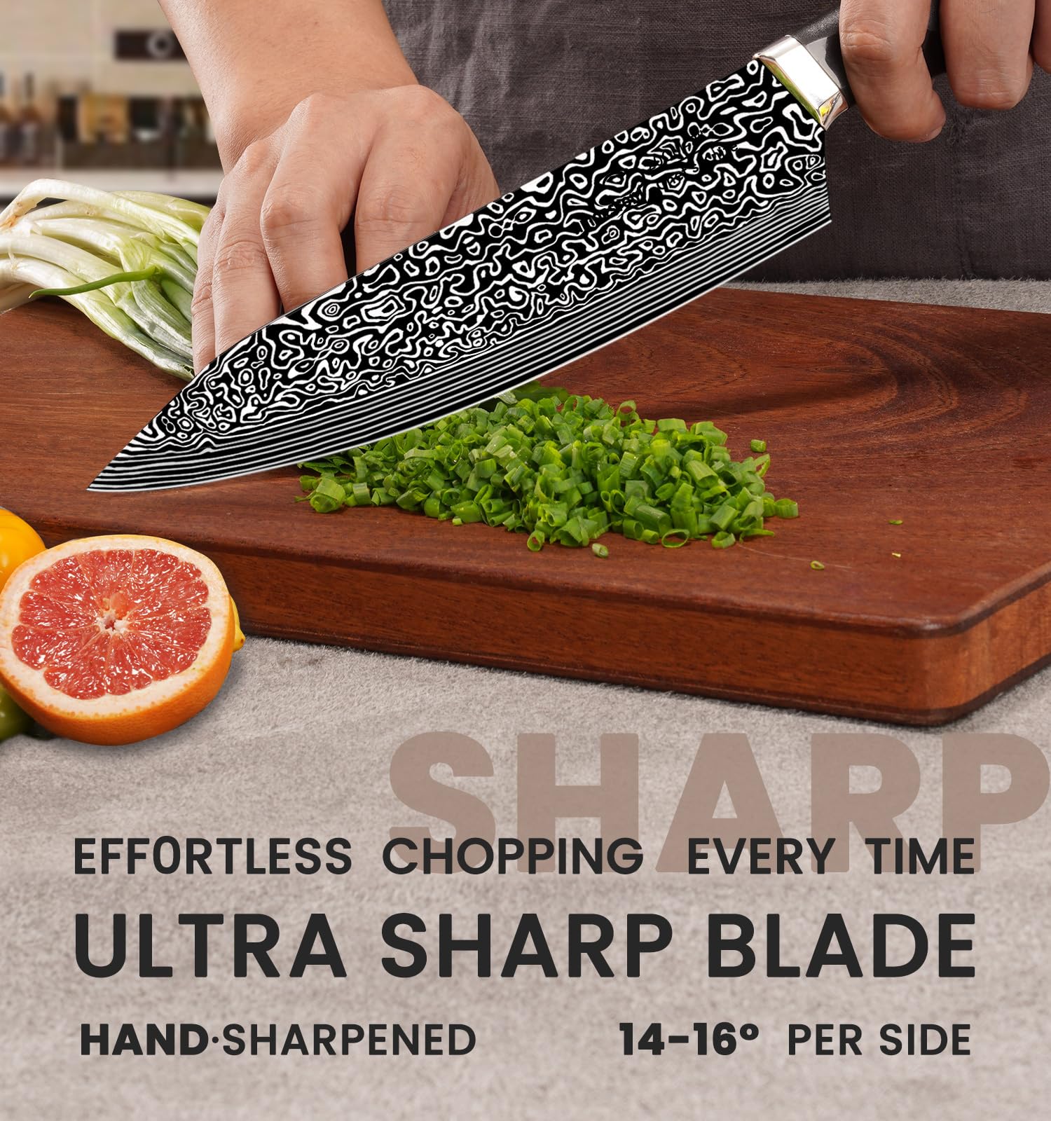 Amorston 3.5 inch paring knife for peeling and detail work.