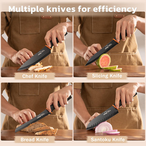 Amorston 8-inch slicing knife delivers even roast slices