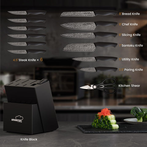 Amorston 8-inch slicing knife ready for meats and roasts.