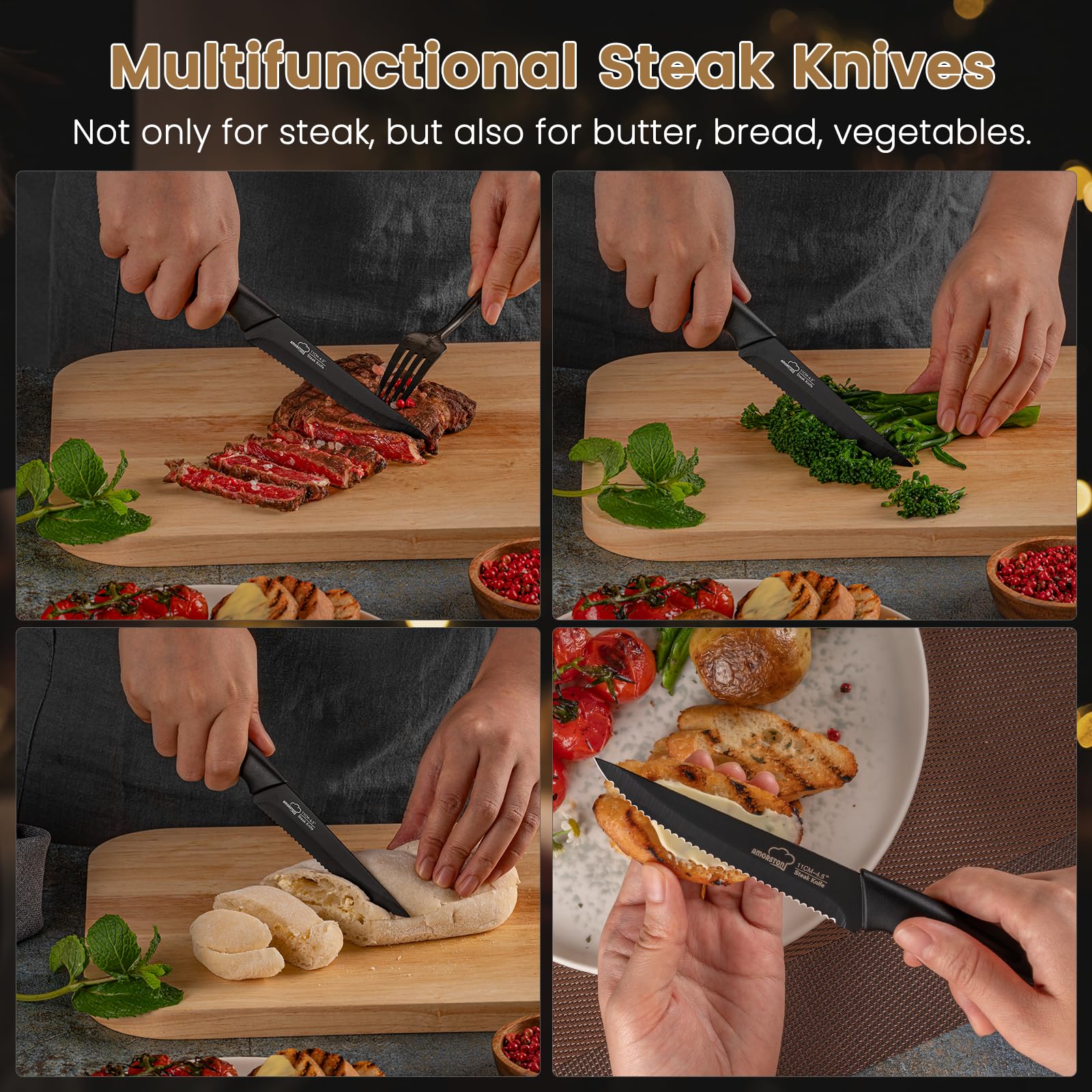 Amorston multipurpose slicing for steak, meat, cheese, bread