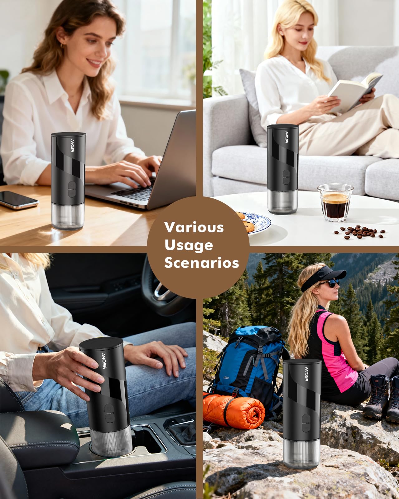 AMOSA 51mm double-cup powder bowl holds 14g of coffee grounds.