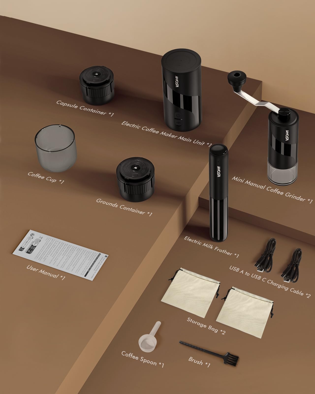 AMOSA gift-ready travel companion for coffee lovers on road trips.