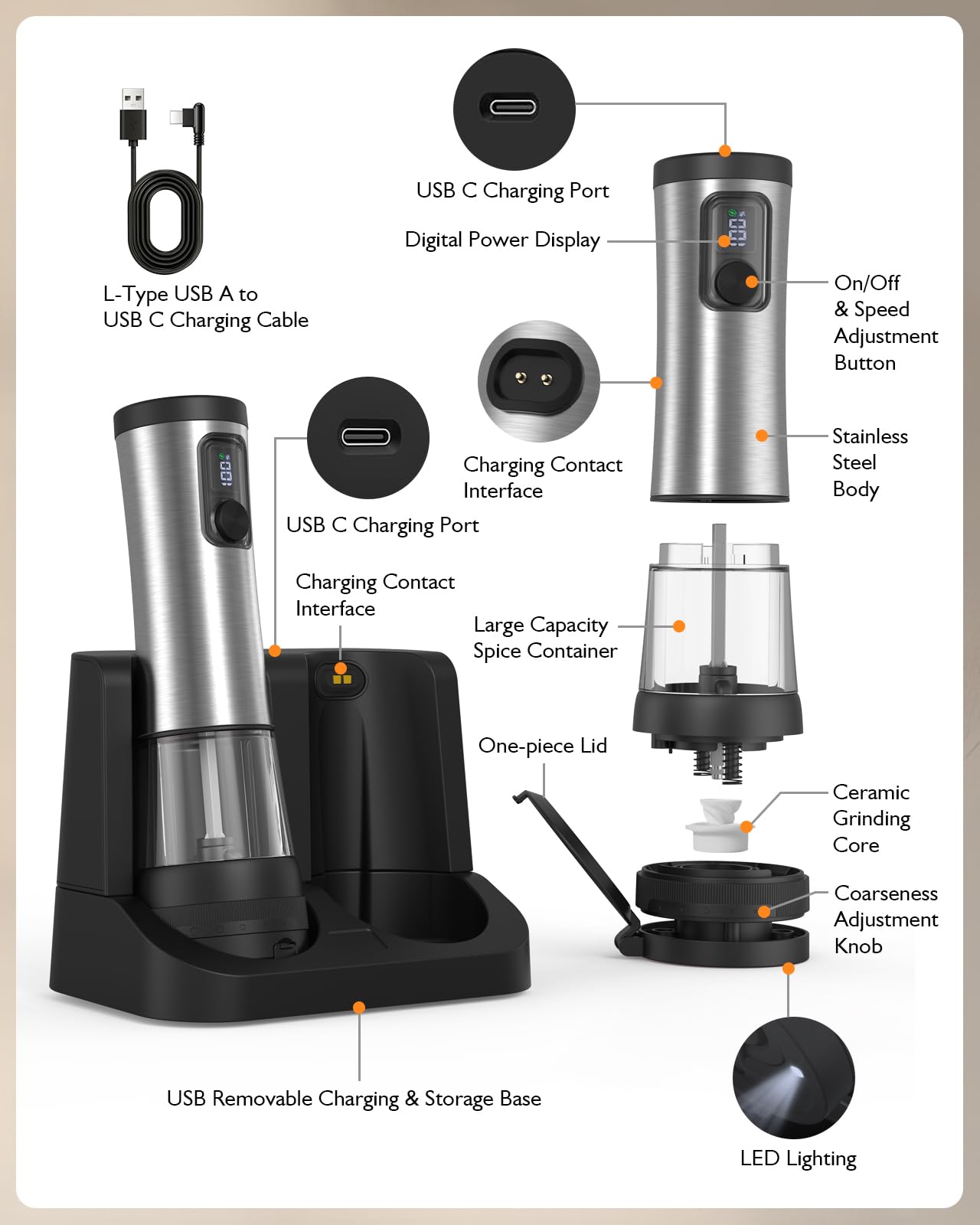 AMOSA one-handed operation demonstrated for easier cooking with an auto grind.