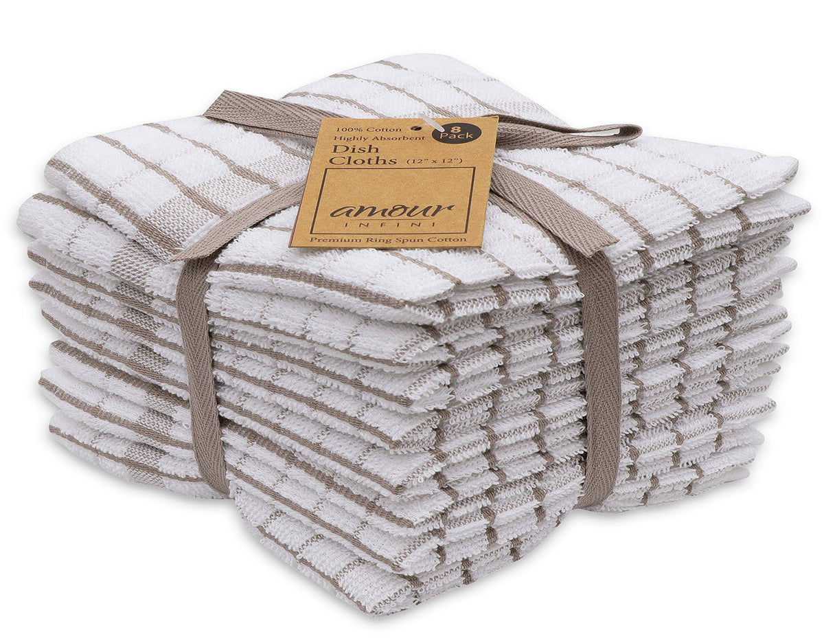 AMOUR INFINI dishcloths set 12x12 ultra-soft, ideal for gentle drying and everyday kitchen tasks.