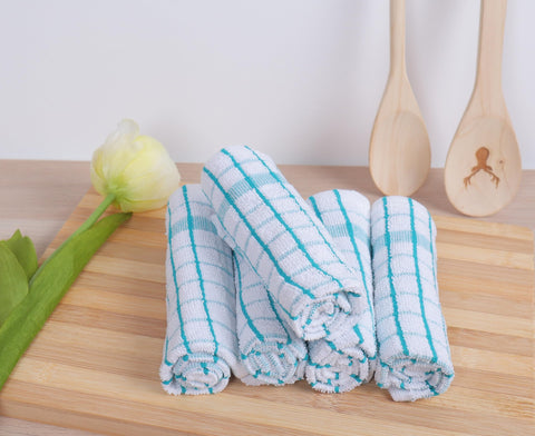 AMOUR INFINI teal dishcloths eight-pack for kitchen cleaning tasks