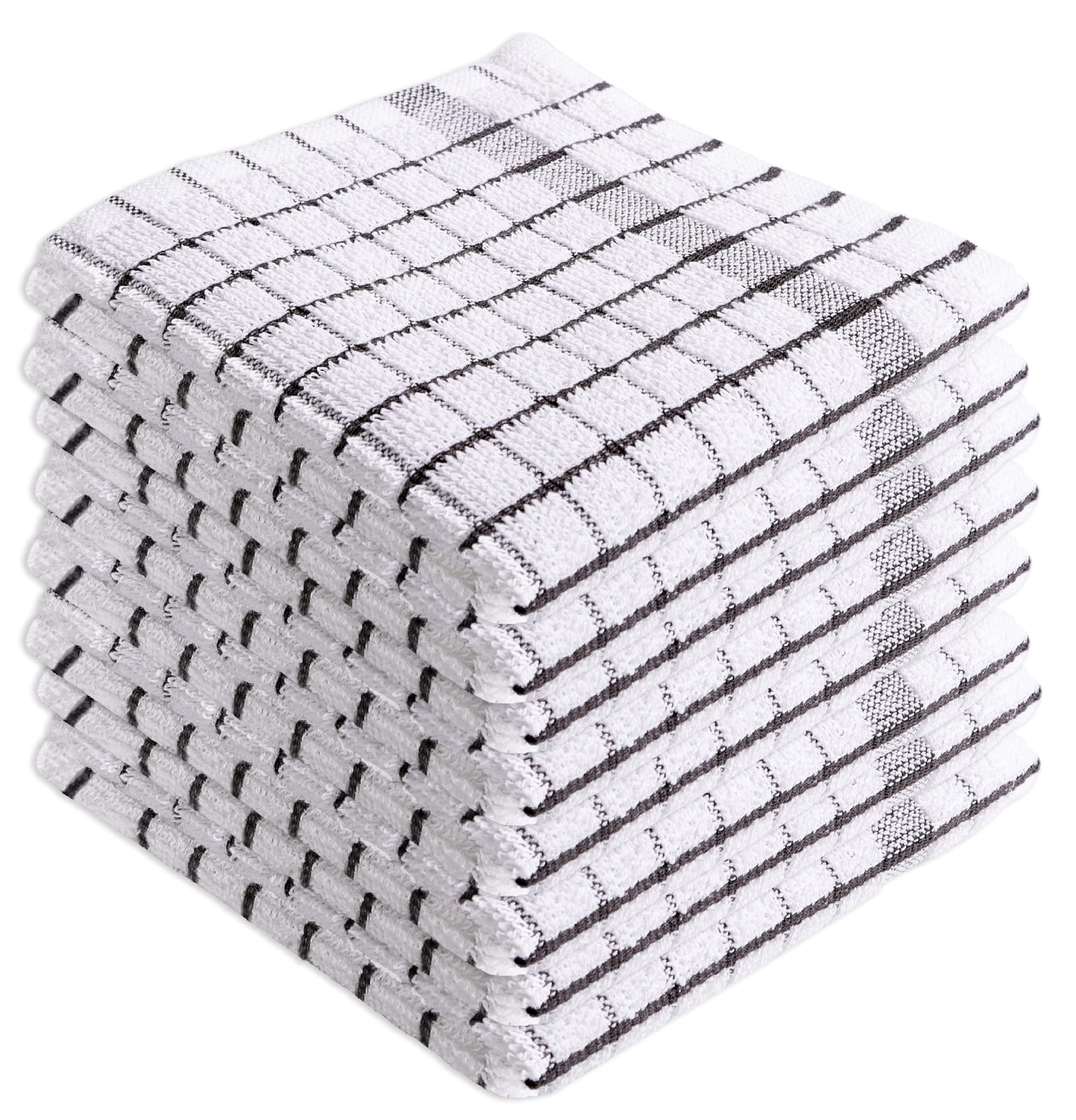 AMOUR INFINI dishcloths 8-pack close-up highlights high absorbency for quick spill cleanup.