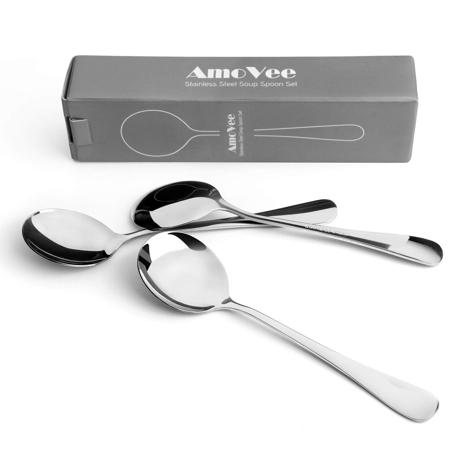 AmoVee heavy-weight 4 mm thick spoons convey durability and quality.